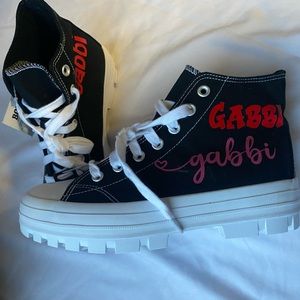 NWT women & Men Black chunky high Sole boots sneaker,